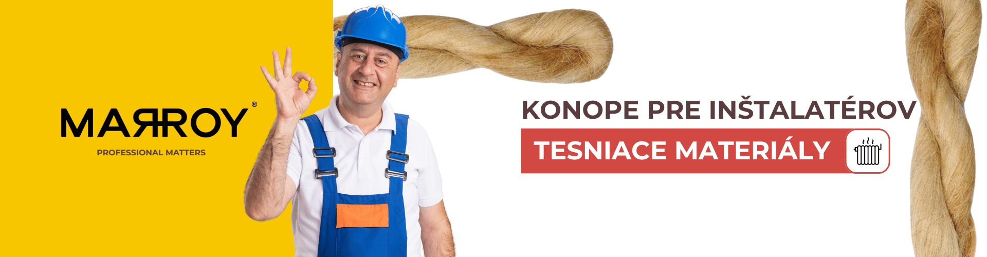 Inštalatérske konope pre rozvody kúrenia